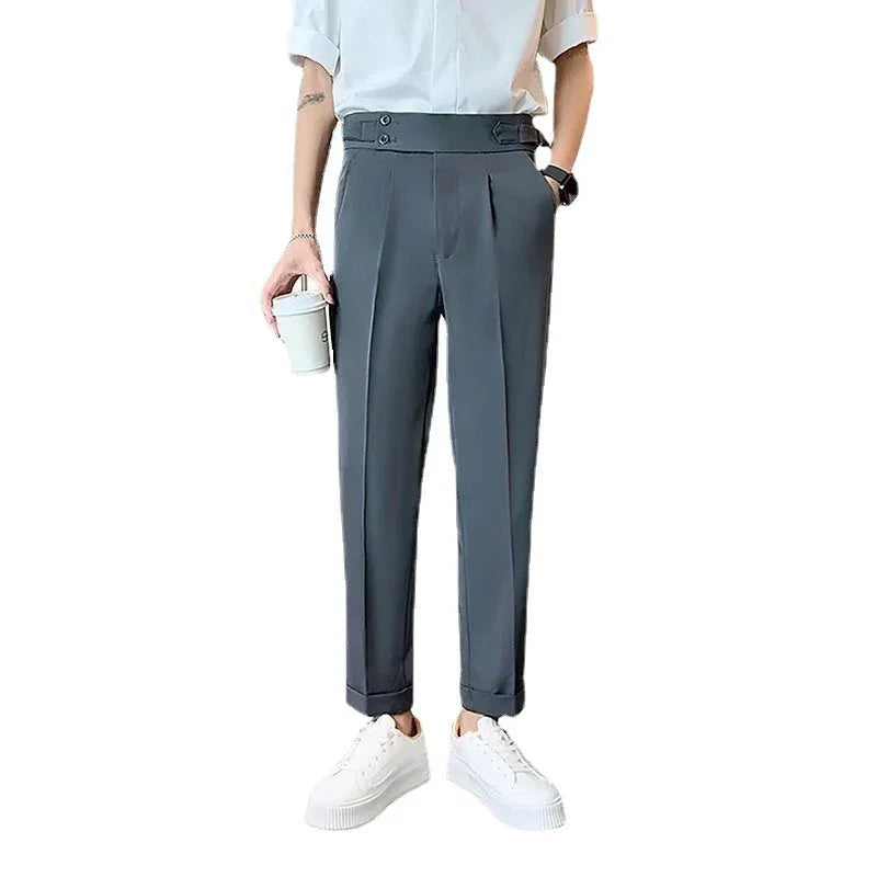 Draping Cropped Small Suit Pants Men - VAleG