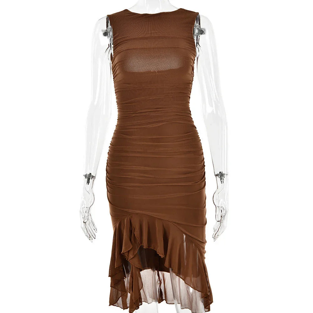 Summer Slim Skinny Sleeveless Dress For Women Fashion Party Club Dresses - VAleG