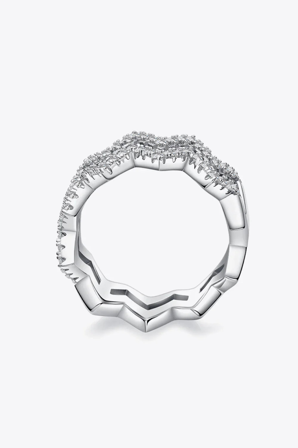 Adored Moissanite Zigzag Stacking Rings - VAleG