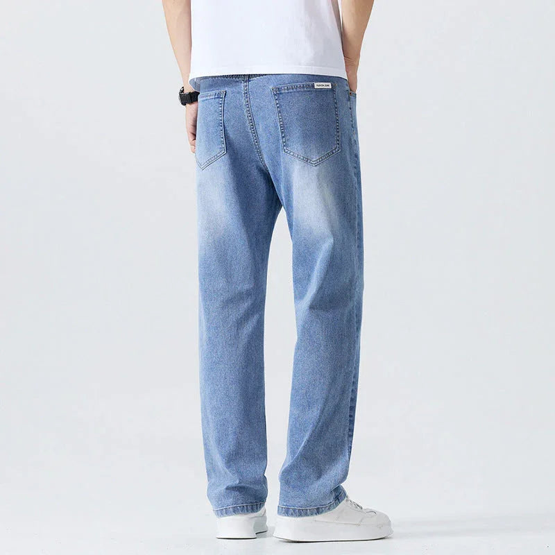 Washed Cleanfit Men's Light Blue Jeans - VAleG