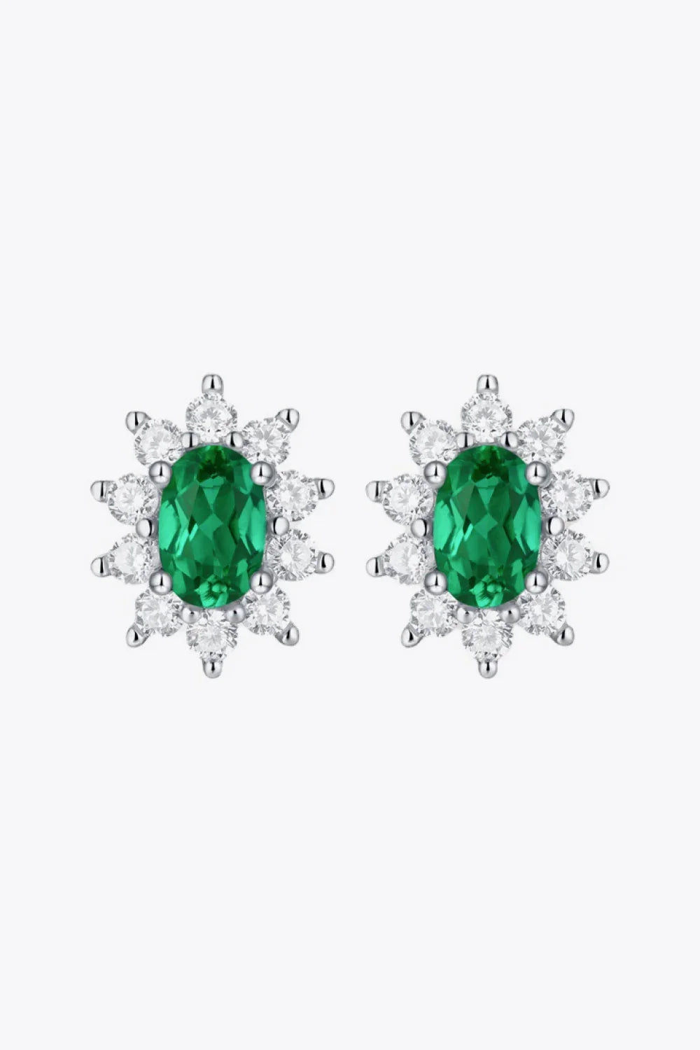 1 Carat Lab-Grown Emerald Stud Earrings - VAleG