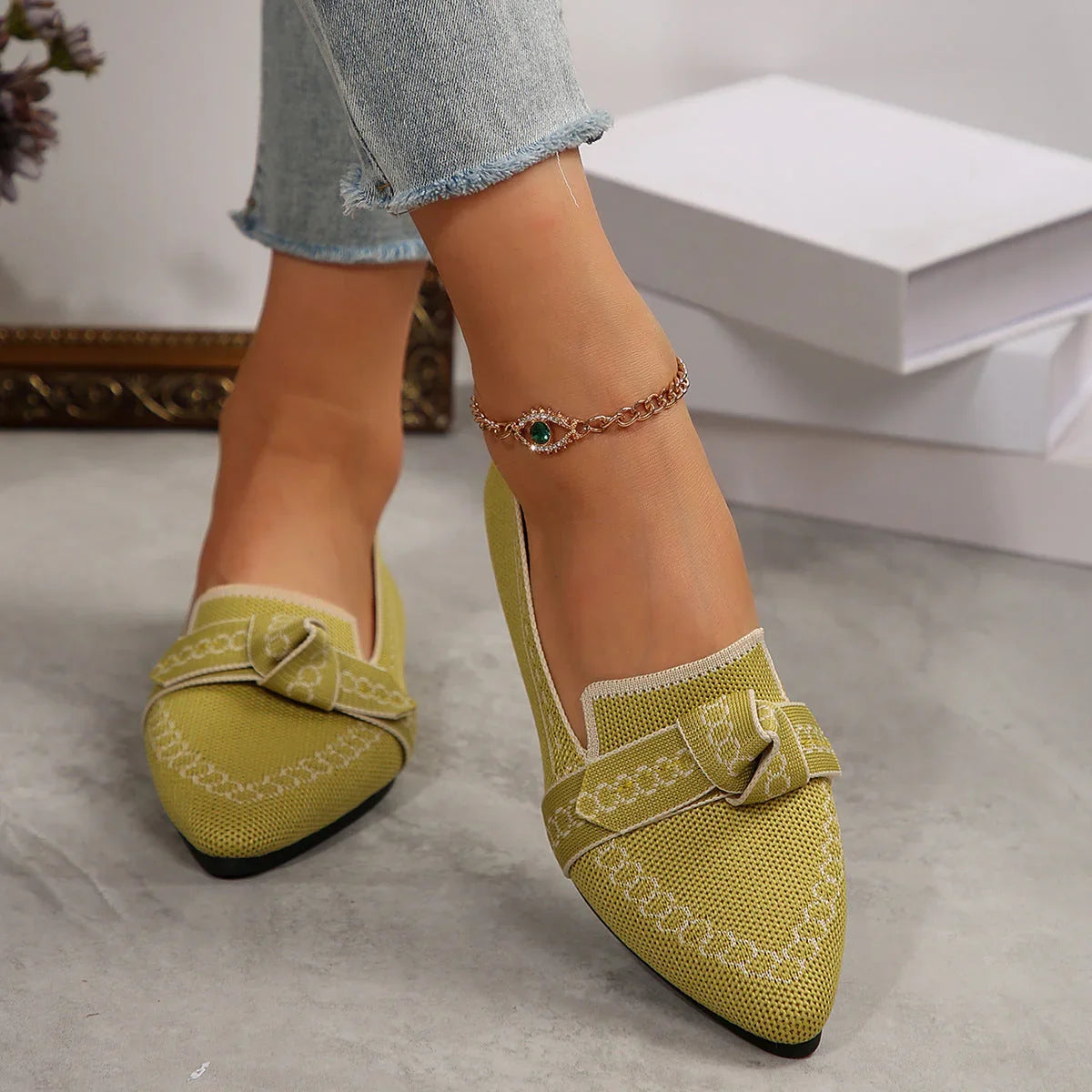 Bowknot Breathable Flat Shoes Women - VAleG