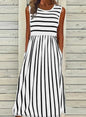 Print Crew Neck Tank Dress - VAleG