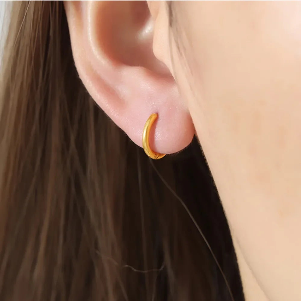 18K Gold-Plated Huggie Earrings - VAleG