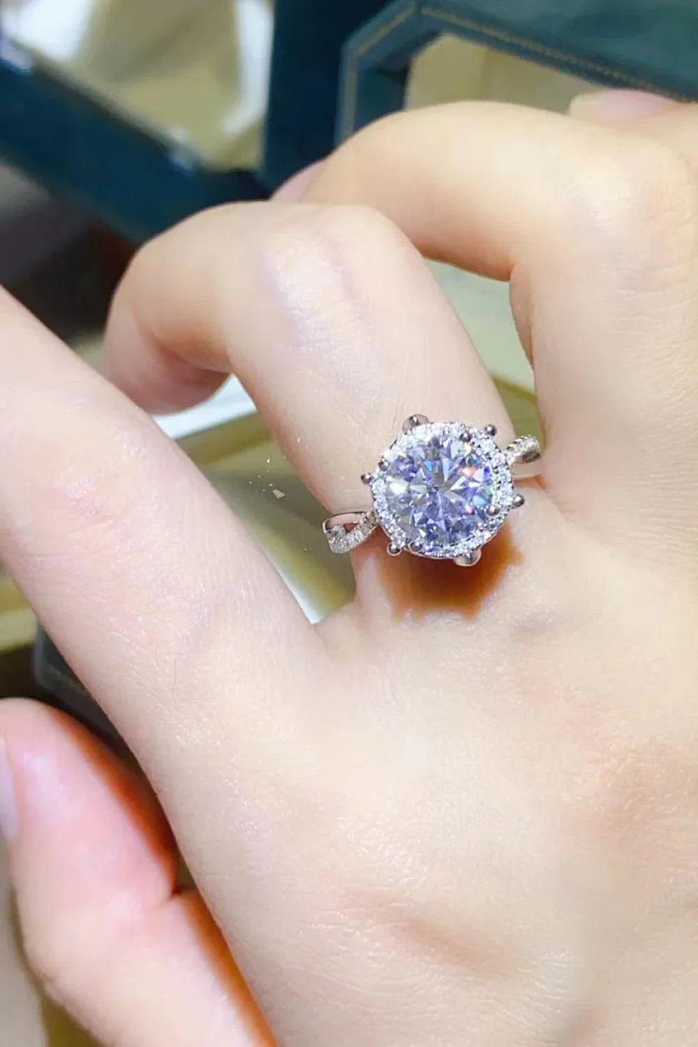 2 Carat Moissanite 925 Sterling Silver Ring - VAleG