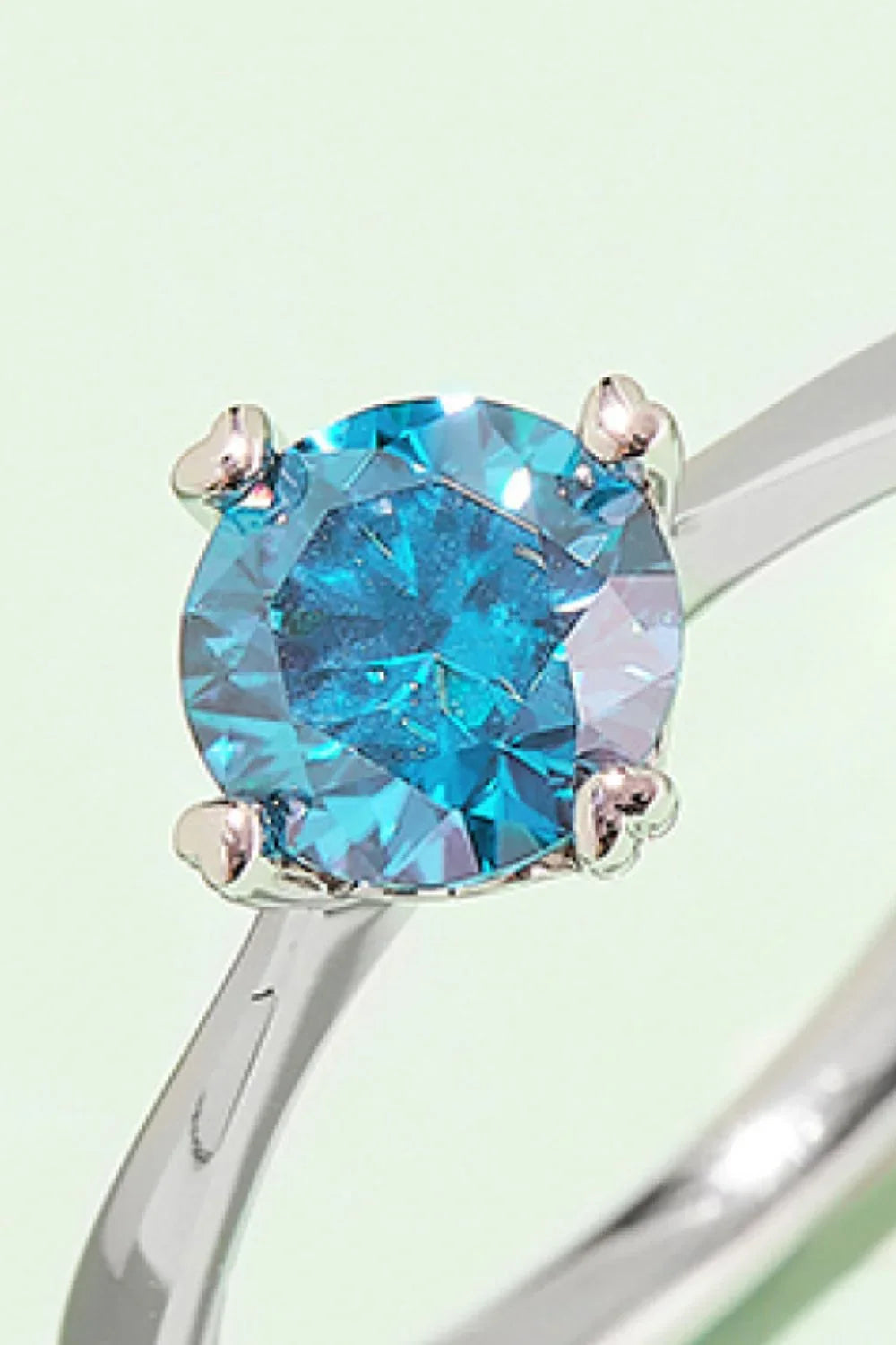 1 Carat Moissanite 925 Sterling Silver Solitaire Ring - VAleG