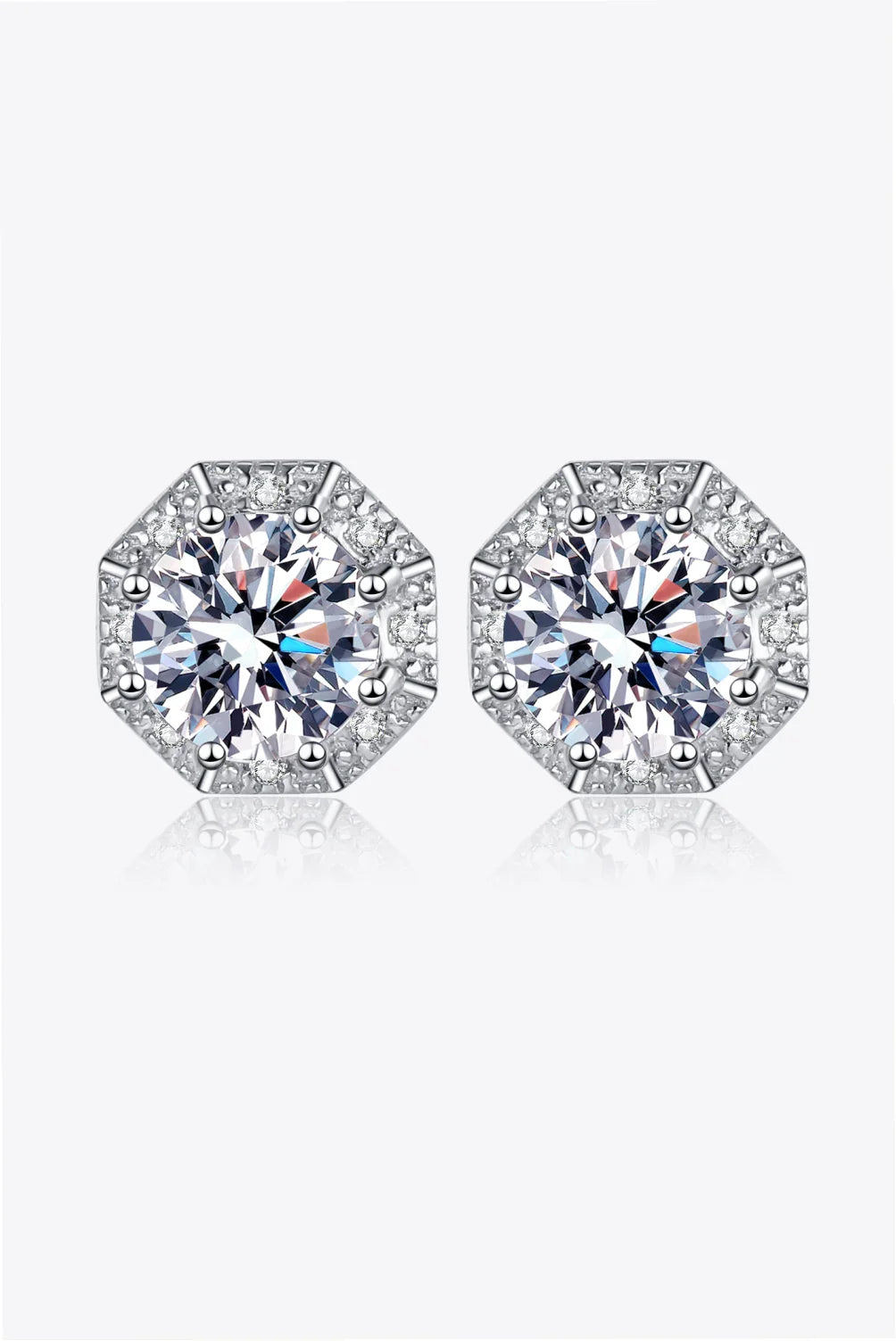 2 Carat Moissanite 925 Sterling Silver Stud Earrings - VAleG