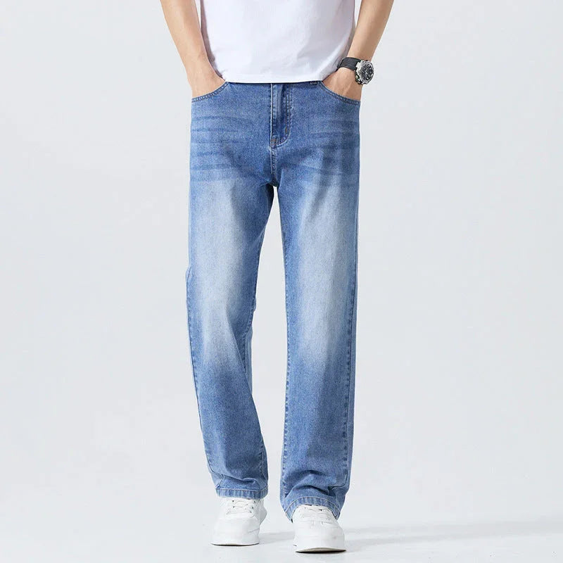 Washed Cleanfit Men's Light Blue Jeans - VAleG