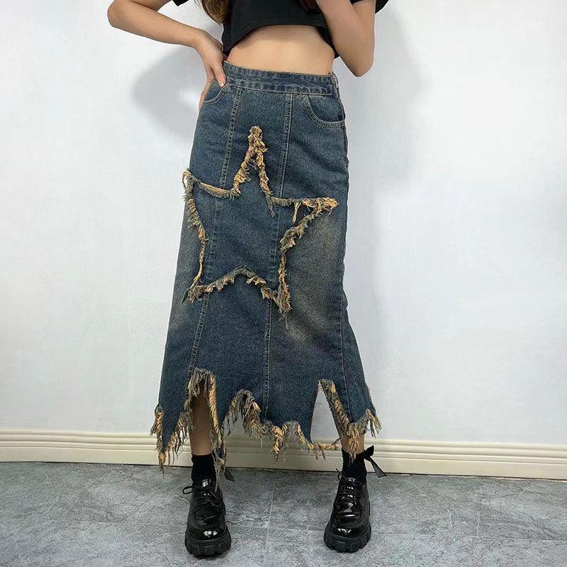 Women's American-style Retro High Waist Irregular Skirt - VAleG
