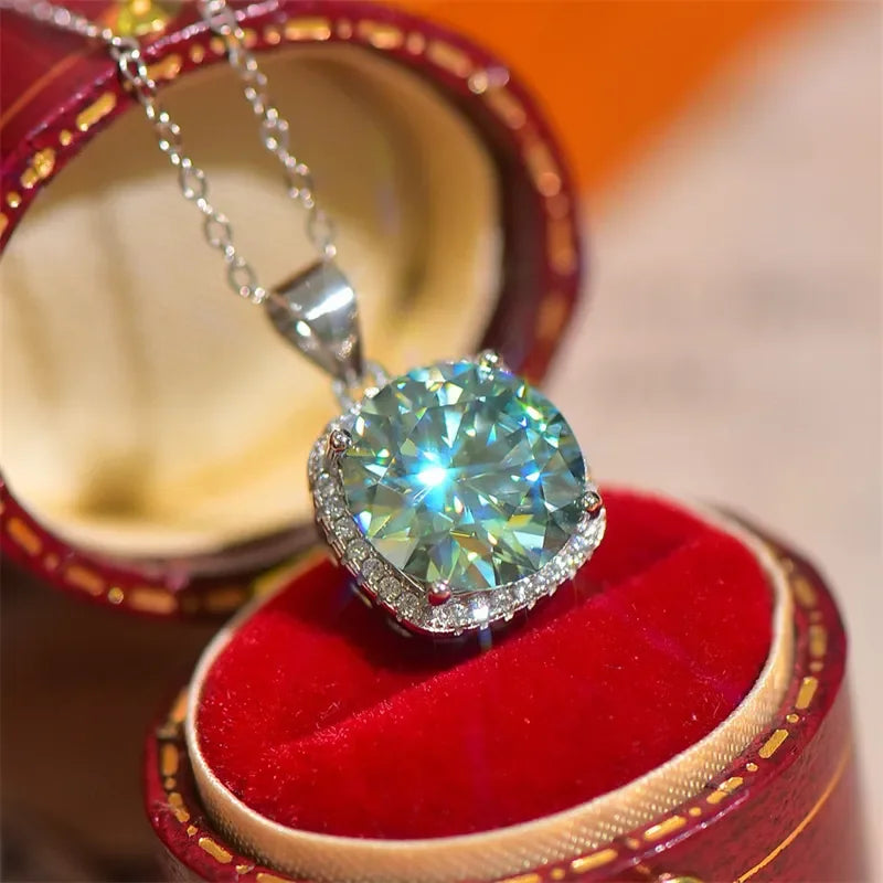 5 Carat Moissanite 925 Sterling Silver Pendant Necklace - VAleG