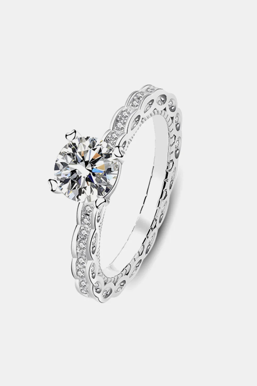1 Carat Moissanite 925 Sterling Silver Ring - VAleG