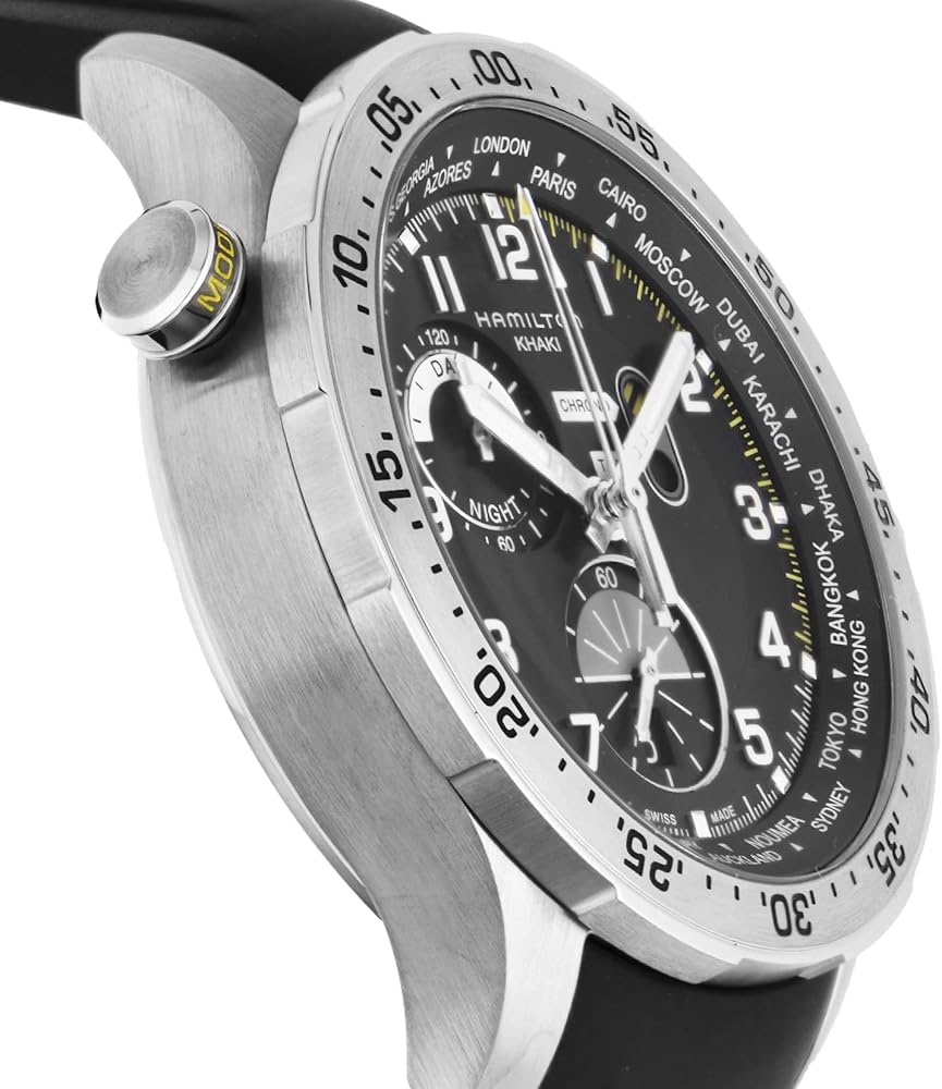 Hamilton Khaki Aviation H76714335 – Cronografo quarzo 45mm con corona a vite e 100m WR