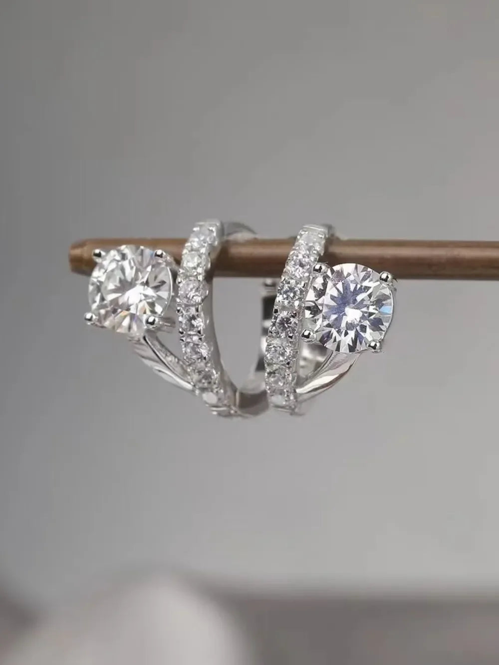2 Carat Moissanite 925 Sterling Silver Huggie Earrings - VAleG