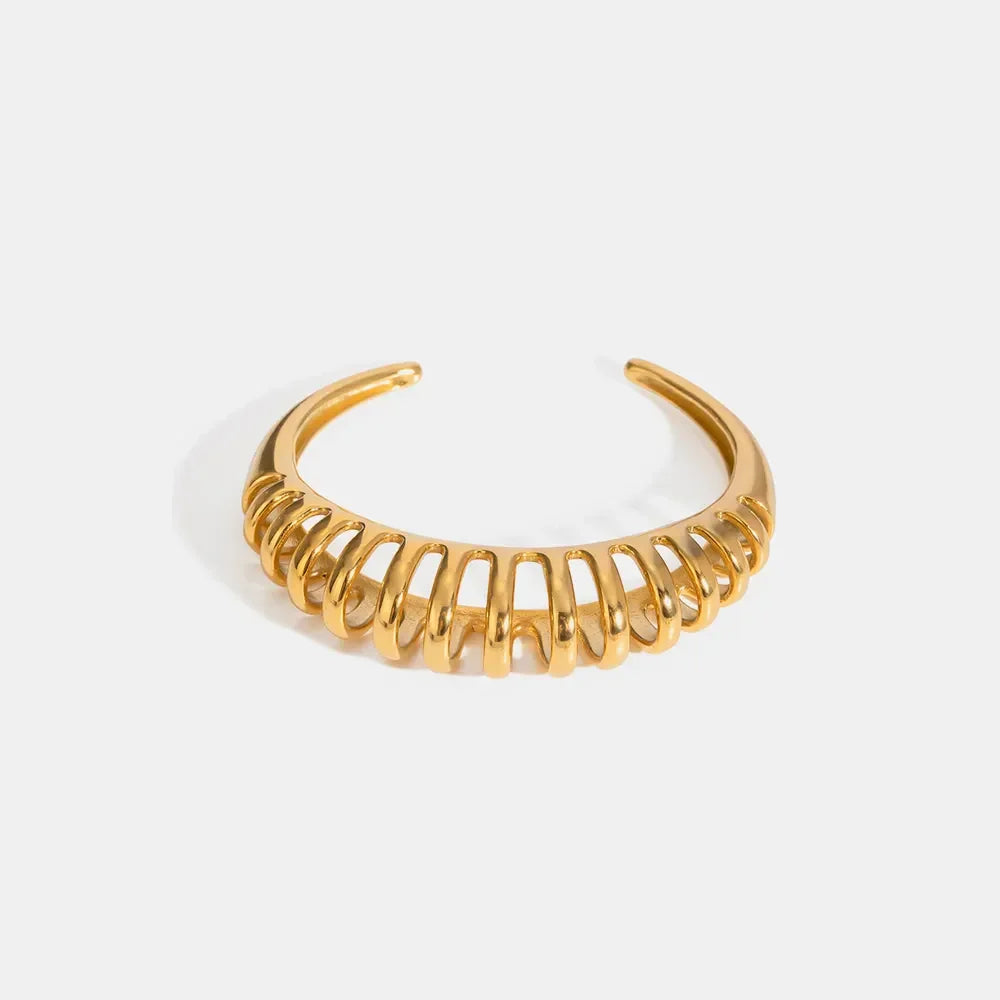 18K Gold-Plated Stainless Steel Cutout Bracelet - VAleG