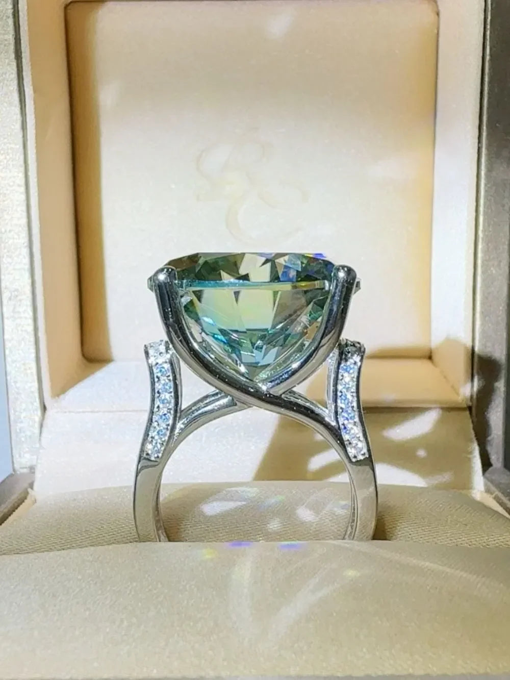 20 Carat Moissanite 925 Sterling Silver Ring - VAleG