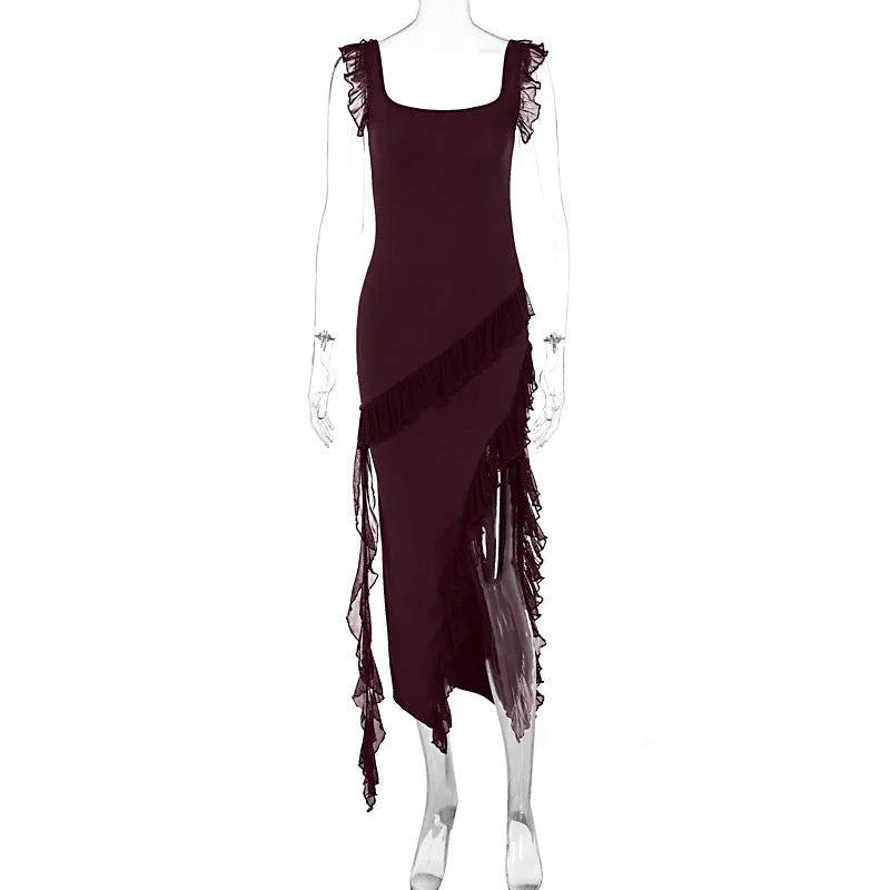 Female Summer Fashionable Stringy Selvedge Stitching Temperament Dress - VAleG