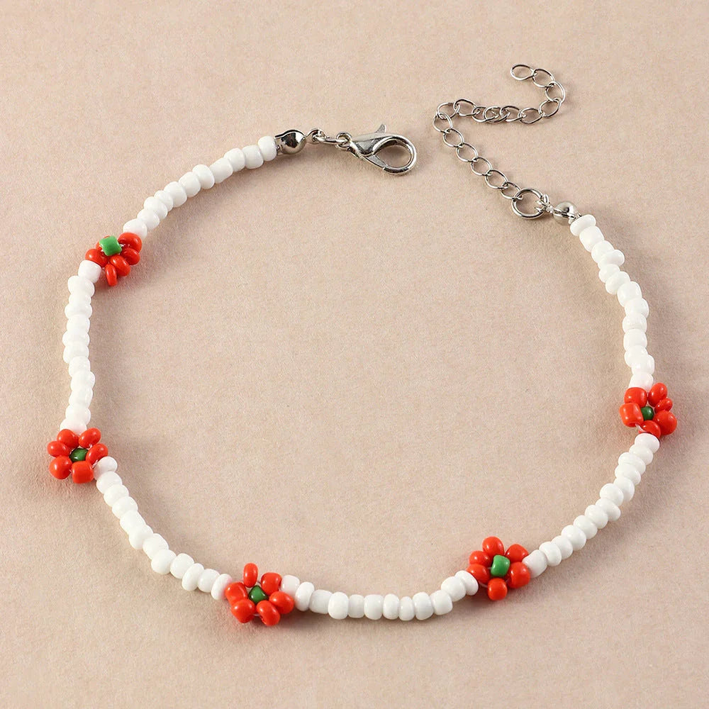 Bohemian Beach Resort Style Daisy Anklet - VAleG
