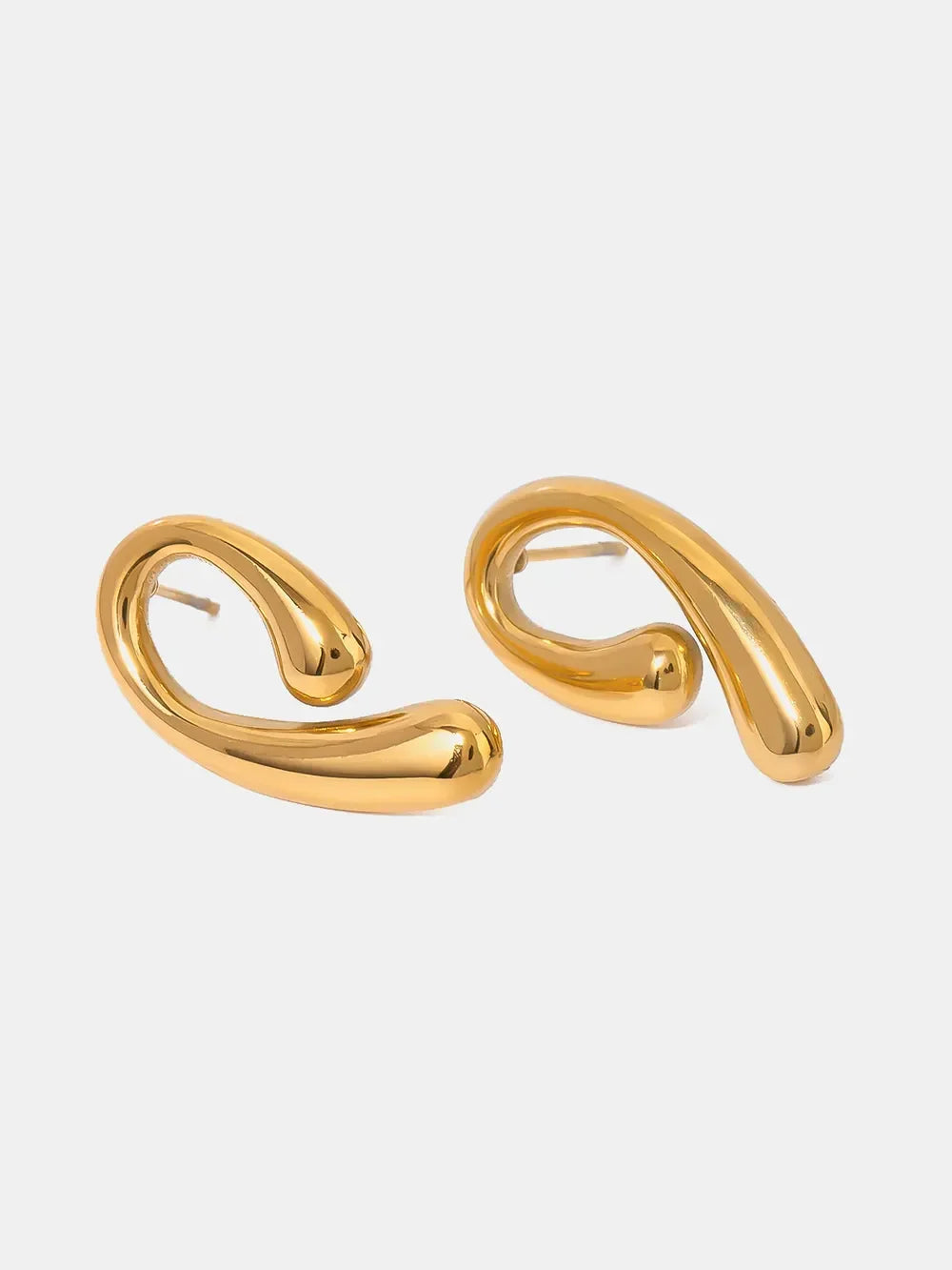 18K Gold-Plated Stainless Steel Geometric Shape Earrings - VAleG