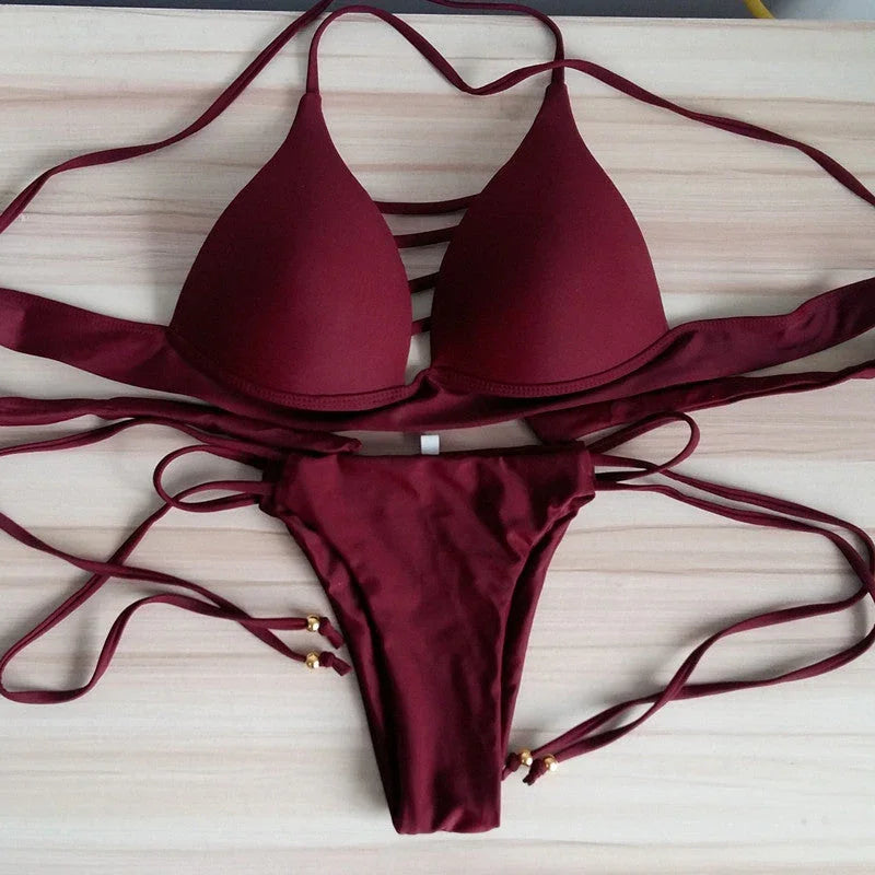 Strappy Split Swimsuit - VAleG