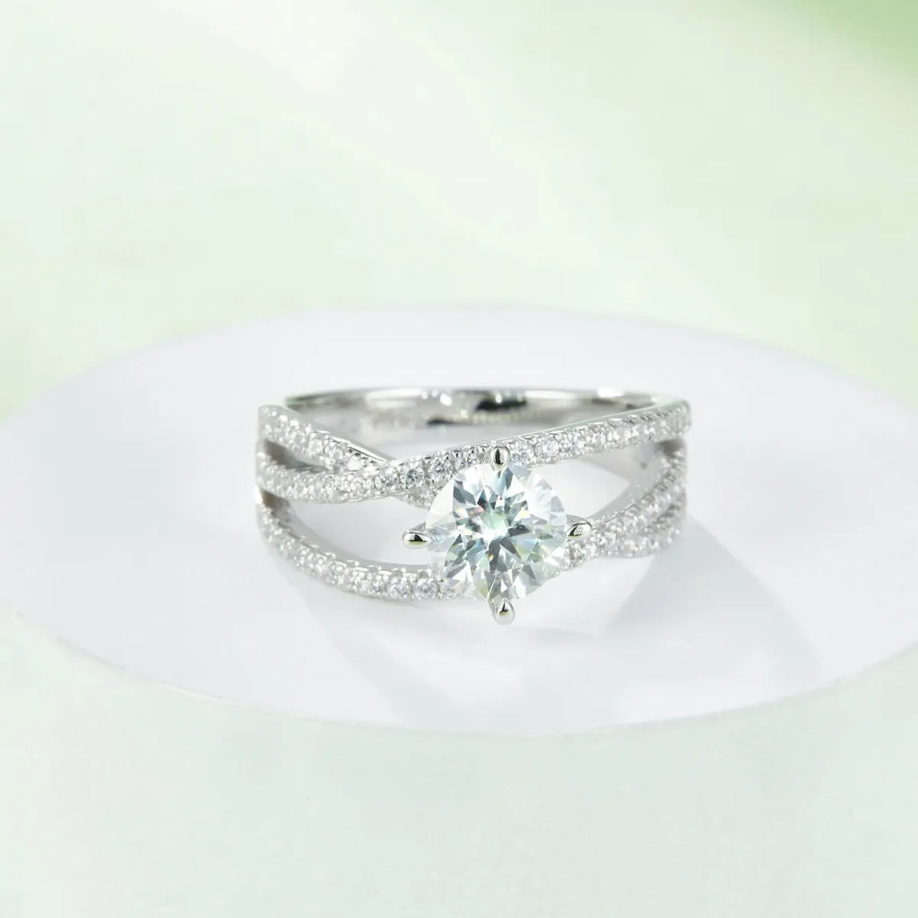1 Carat Moissanite 925 Sterling Silver Ring - VAleG