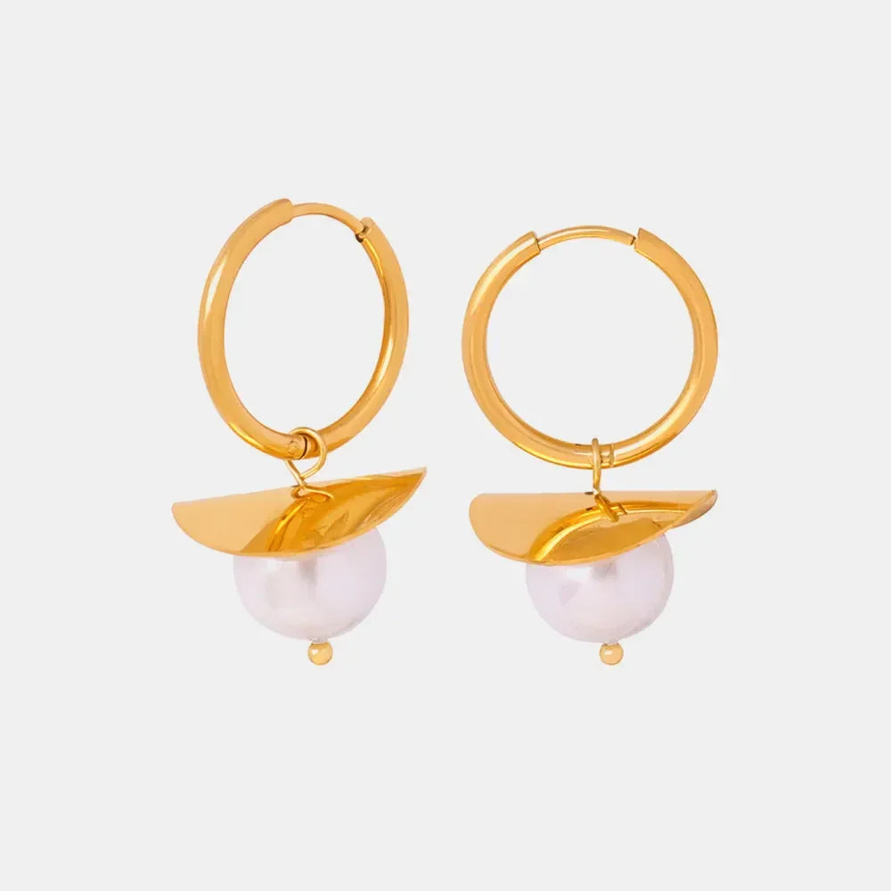 18K Gold-Plated Bead Dangle Earrings - VAleG