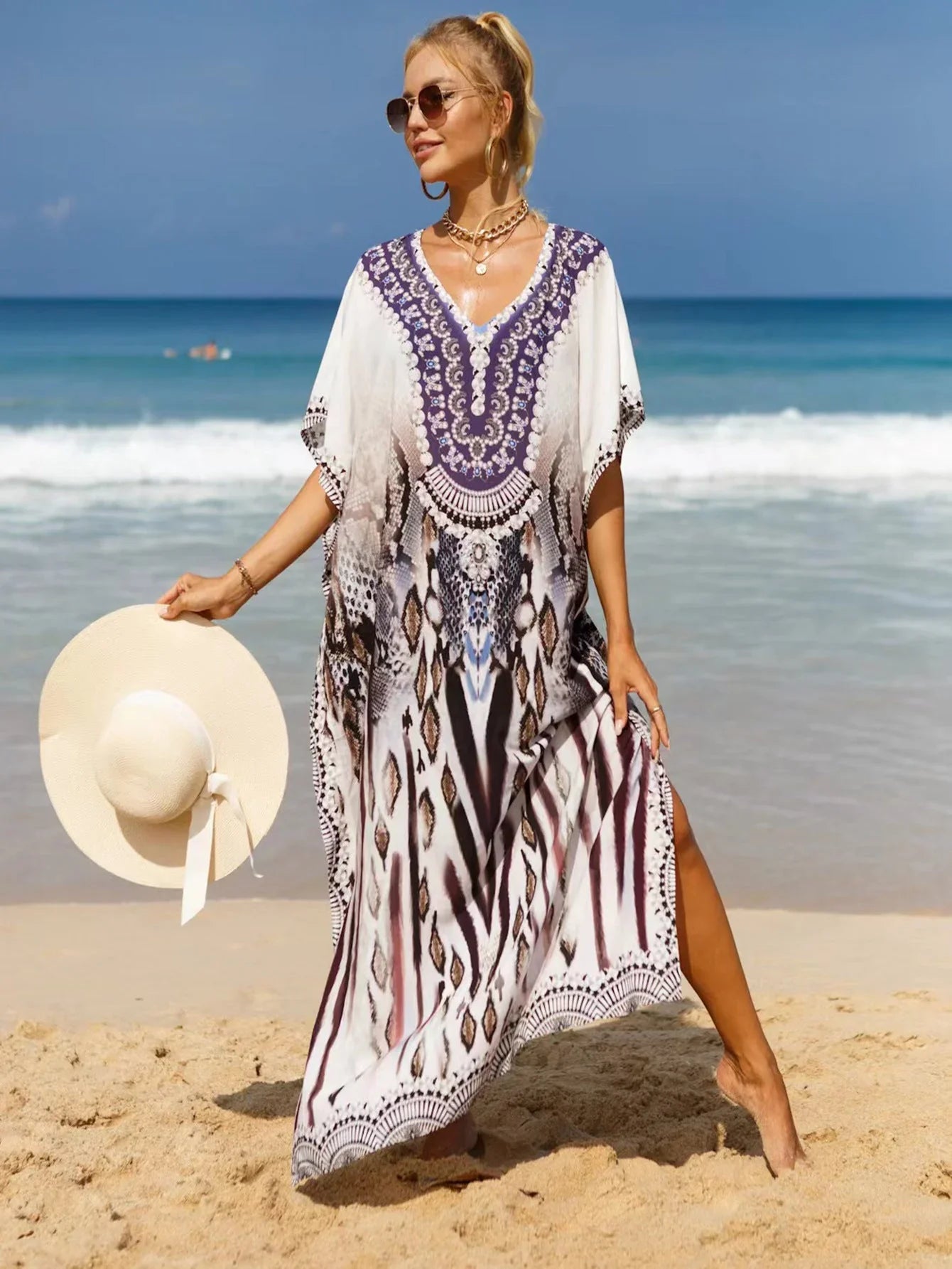 19 Colors Beach Cover-up Bohemian Beach Dress Plus Size - VAleG