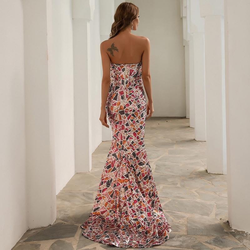 Women Sexy V Neck Off Shoulder Sequin Ma - VAleG