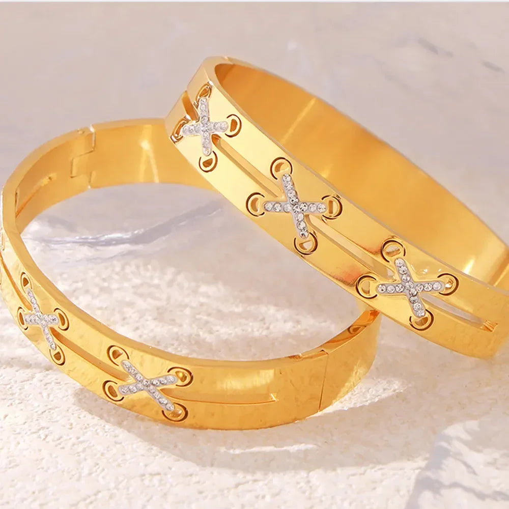 18K Gold-Plated Czech Diamond Bracelet - VAleG