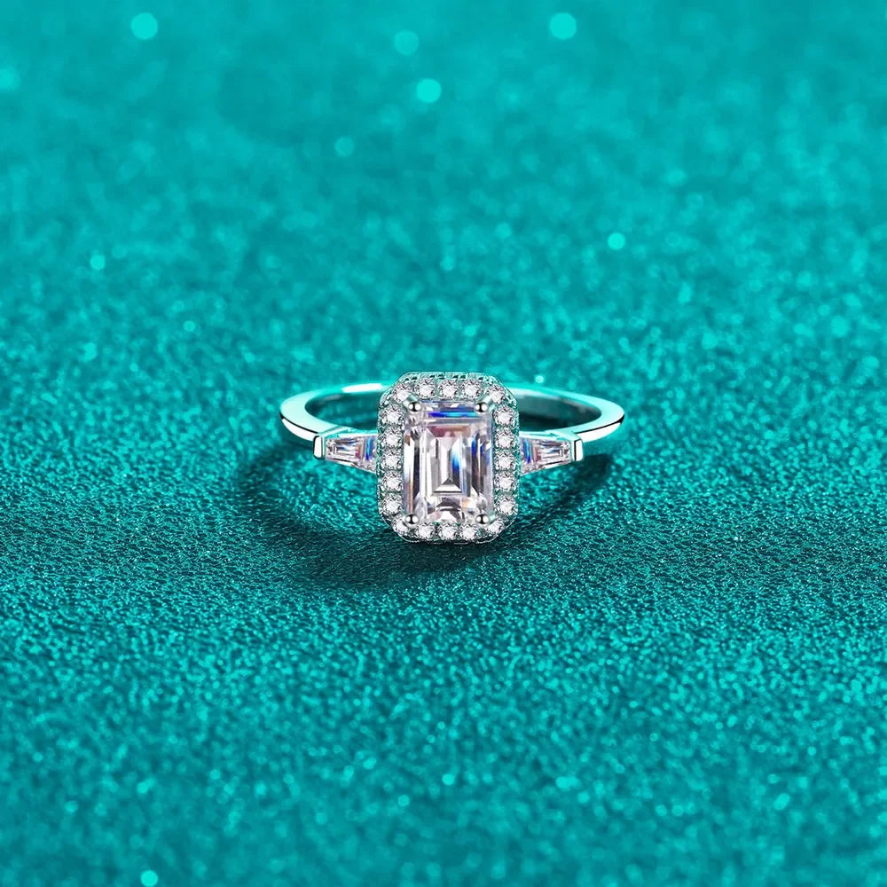 1 Carat Moissanite 925 Sterling Silver Ring - VAleG