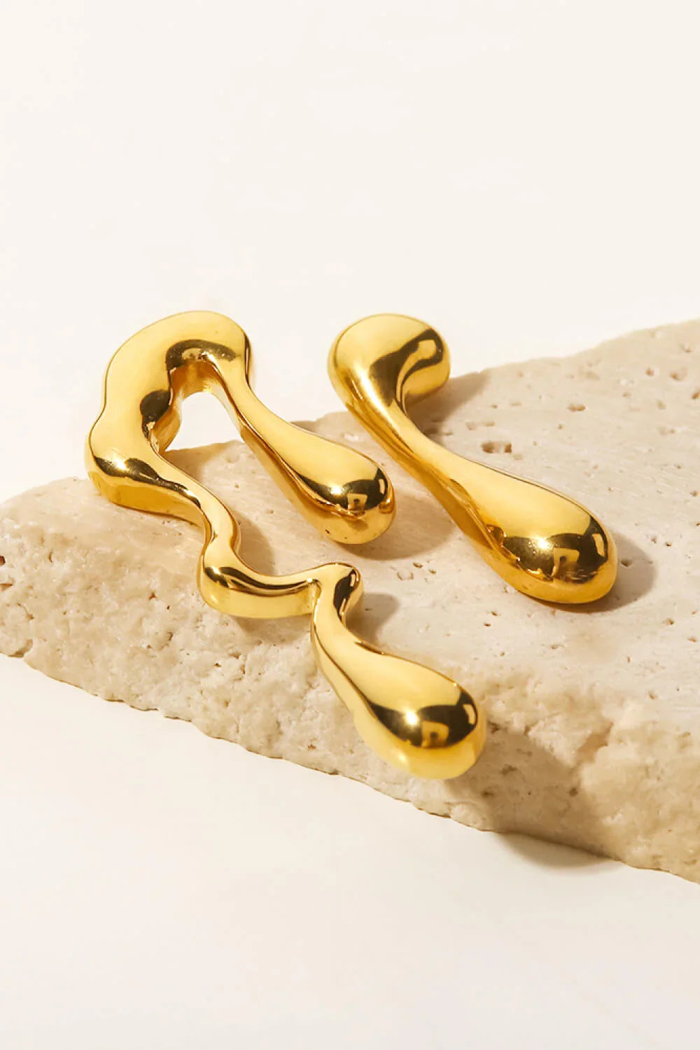 18K Gold Plated Geometric Mismatched Earrings - VAleG