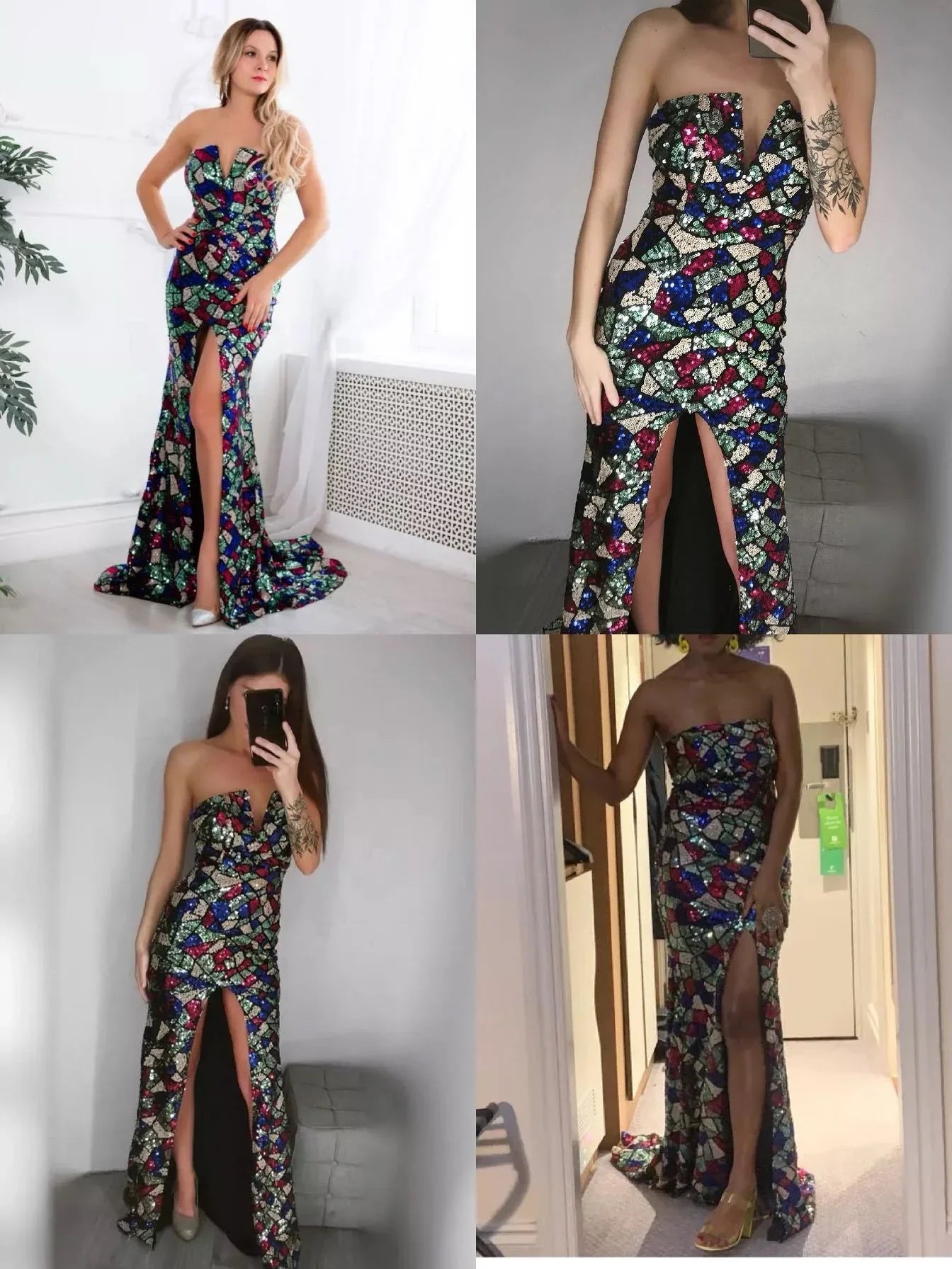 Women Sexy V Neck Off Shoulder Sequin Ma - VAleG
