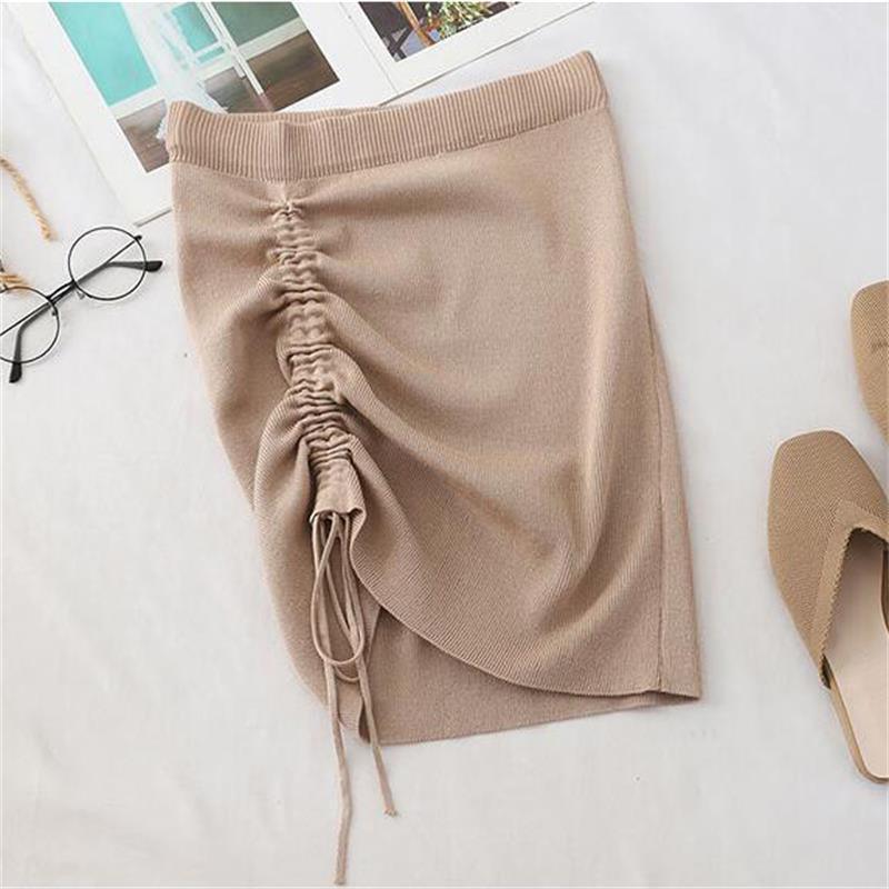 Hot Girl Hip Skirt Design High Waist With Straps Stretch Knitted Women's Skirt - VAleG