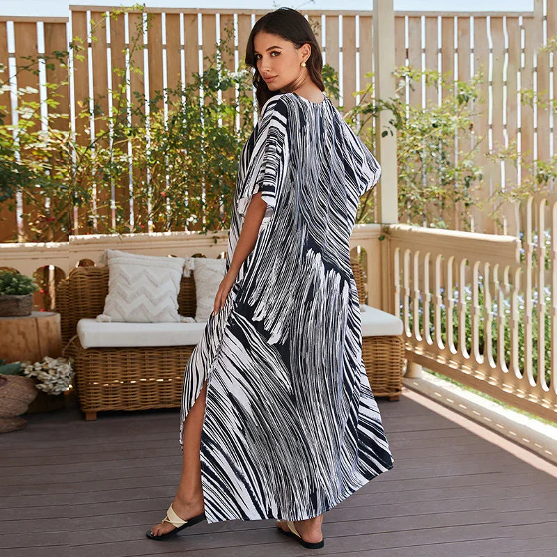 Women's Cotton Tie Dyed Beach Dress - VAleG