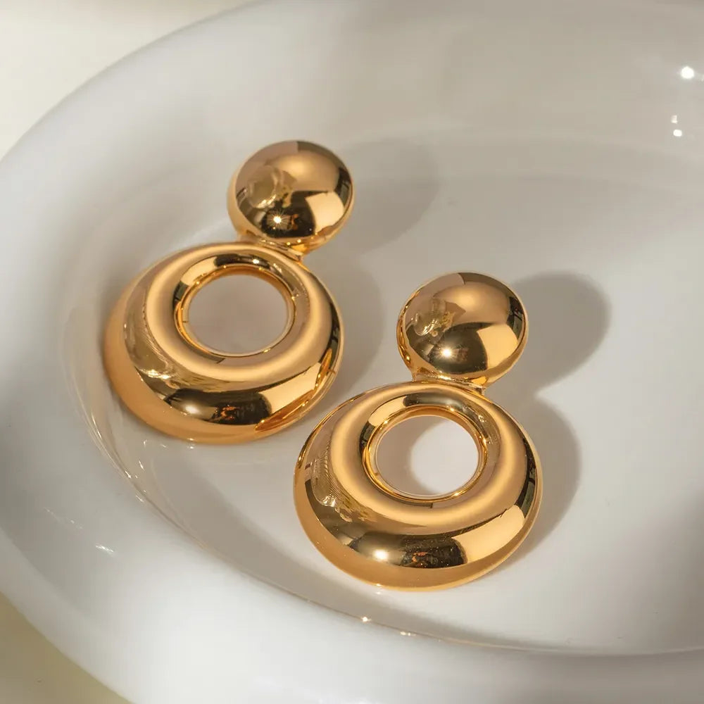 18K Gold-Plated Cutout Earrings - VAleG