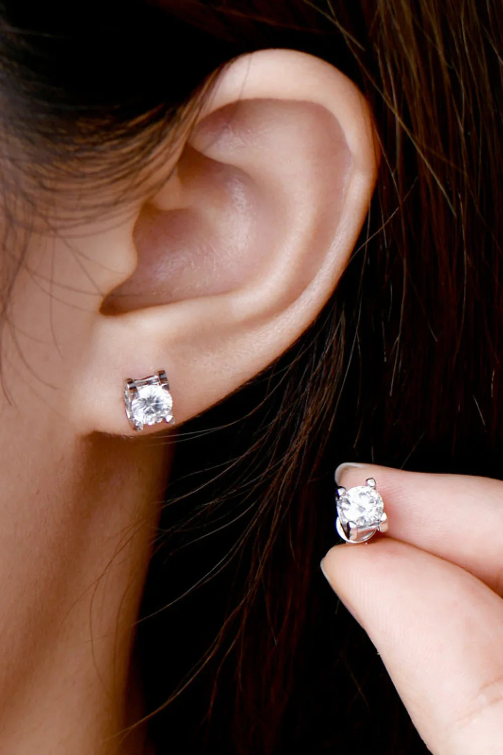 Moissanite 925 Sterling Silver Stud Earrings - VAleG