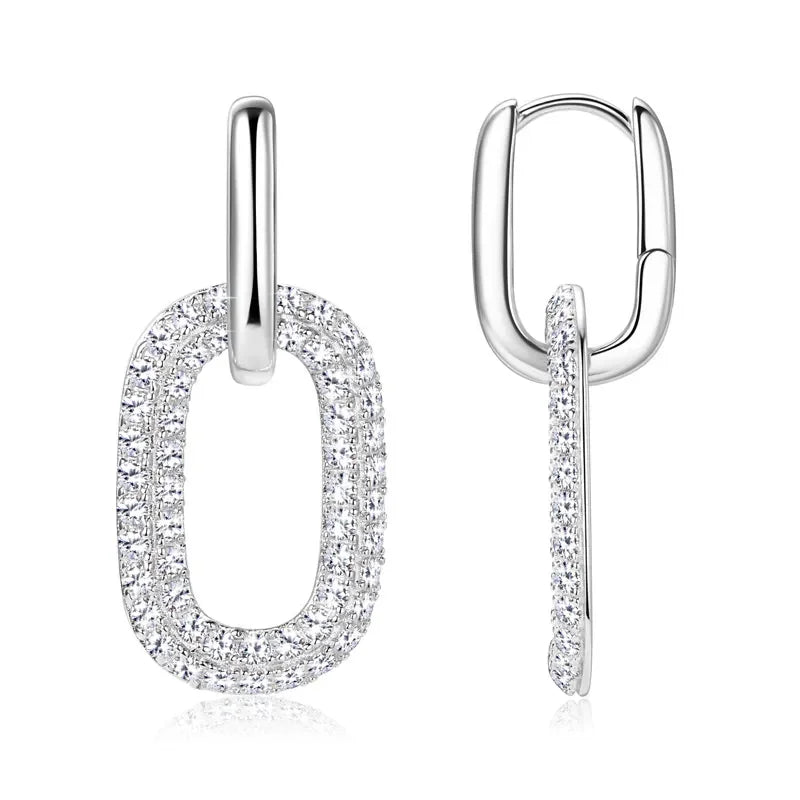 2.16 Carat Moissanite 925 Sterling Silver Earrings - VAleG