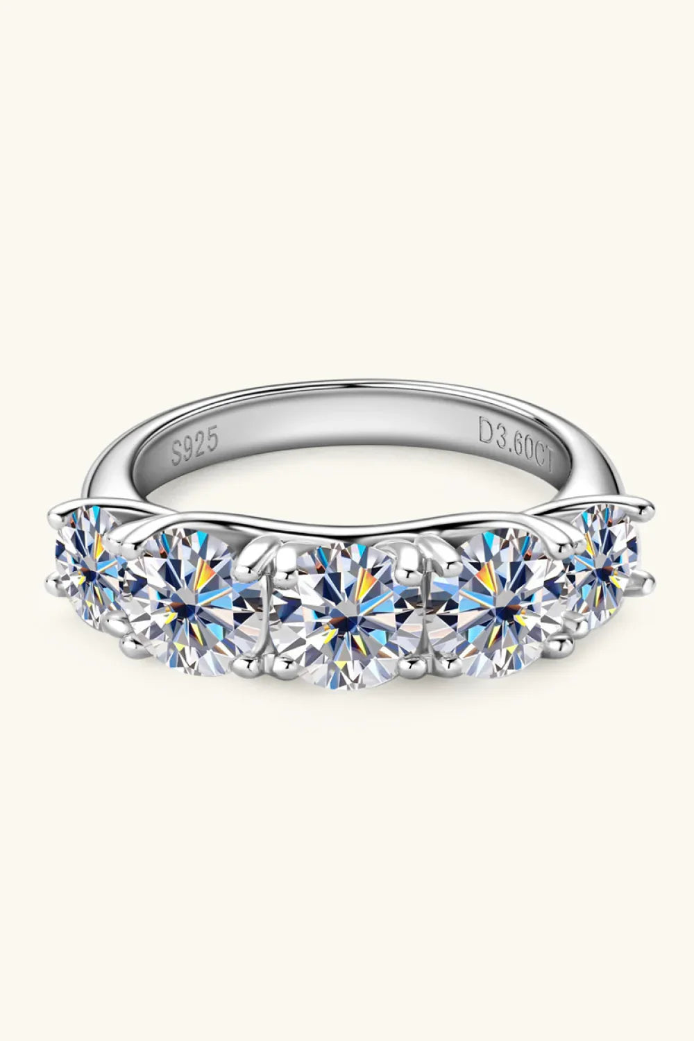1 Carat Moissanite 925 Sterling Silver Half-Eternity Ring - VAleG