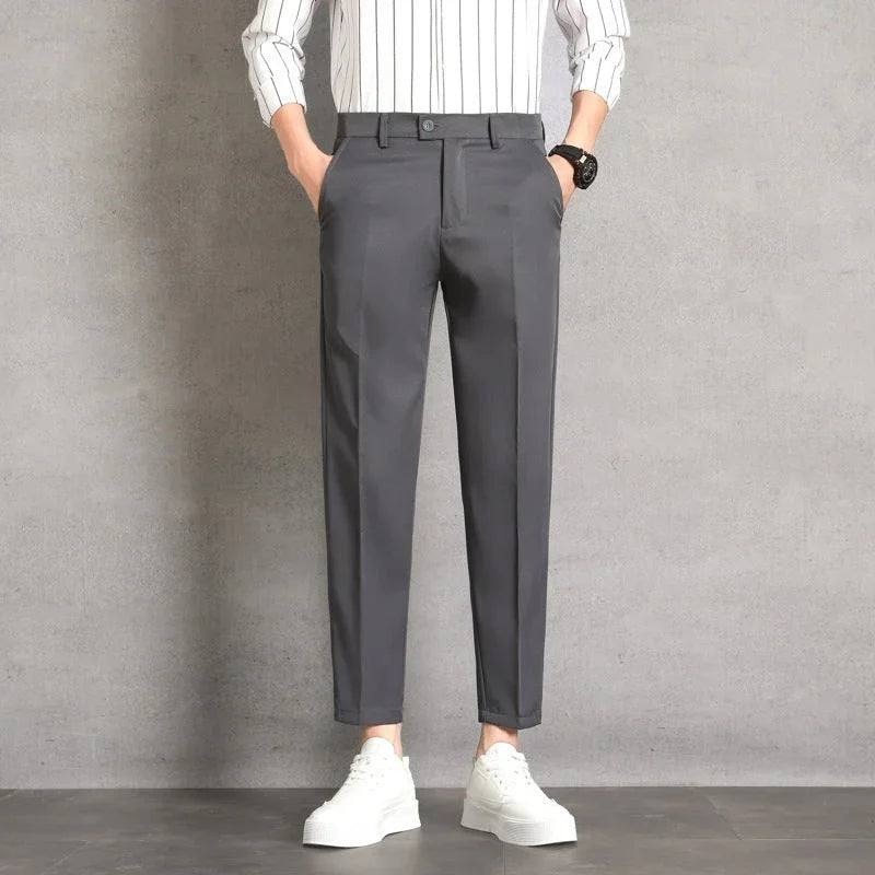 Men's High-waisted Trousers Draping Spring And Autumn High-grade Straight Pants - VAleG