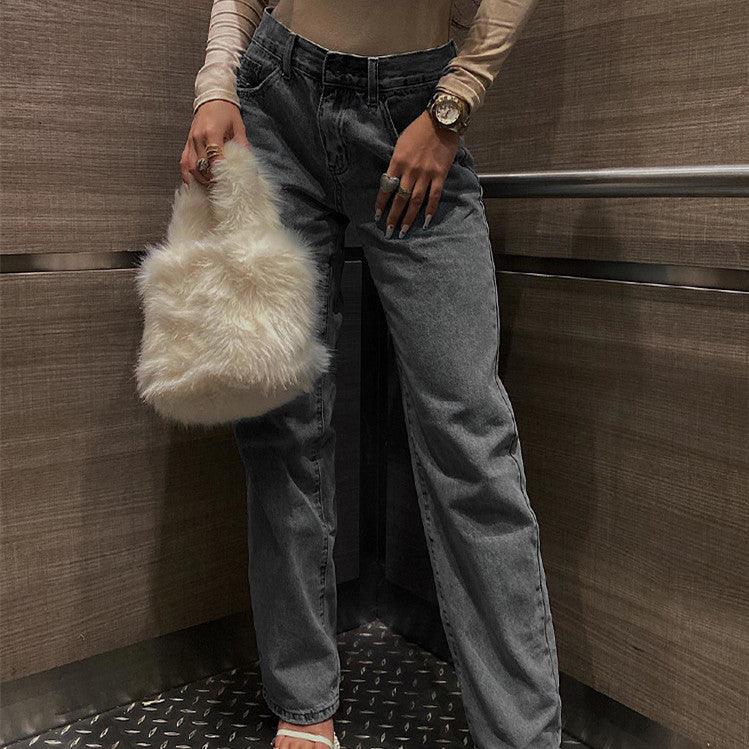 Women's Fashion High Waist Ripped Slim Jeans - VAleG