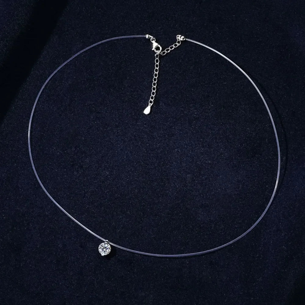 1 Carat Moissanite 925 Sterling Silver Necklace - VAleG