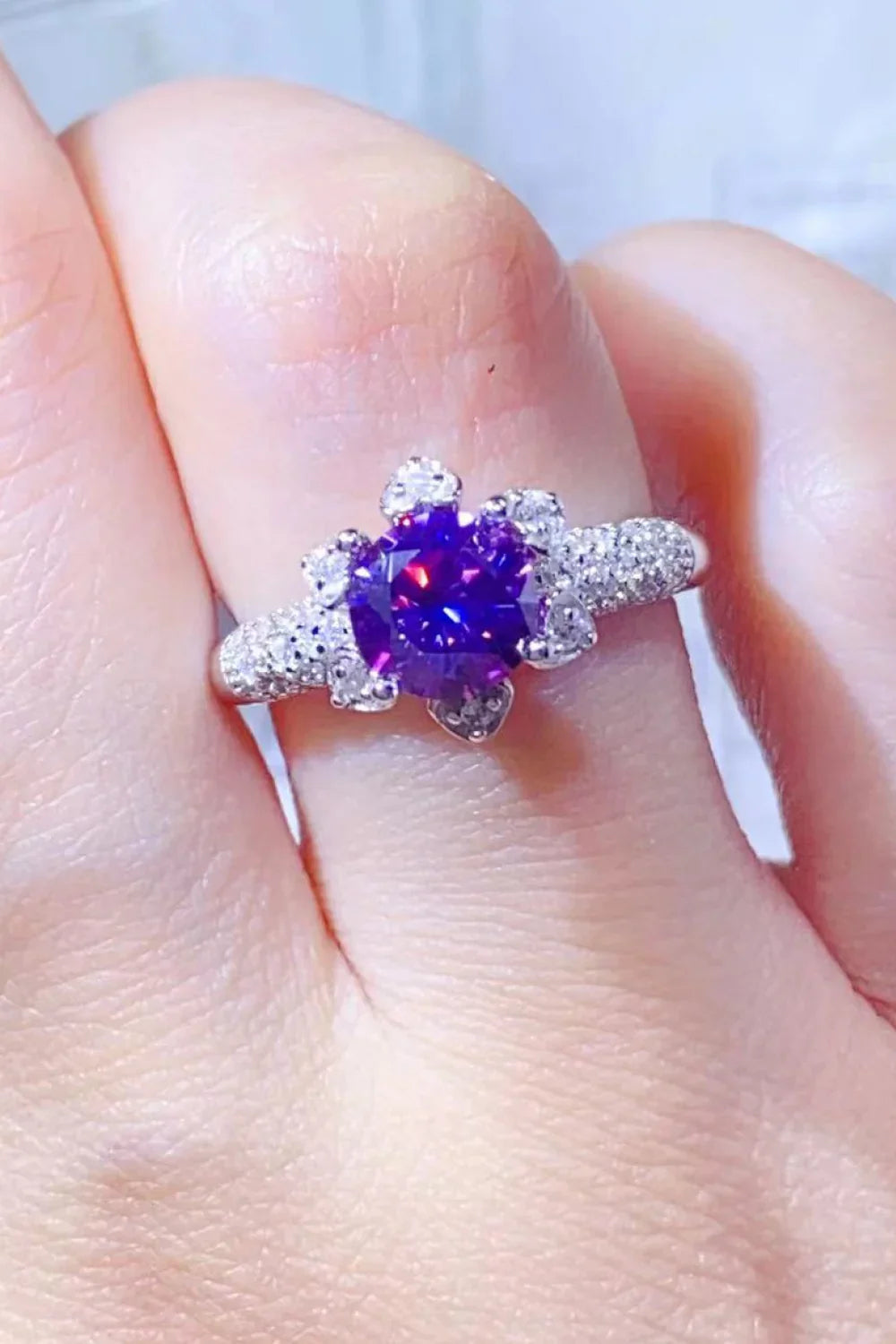 1 Carat Moissanite 925 Sterling Silver Ring - VAleG