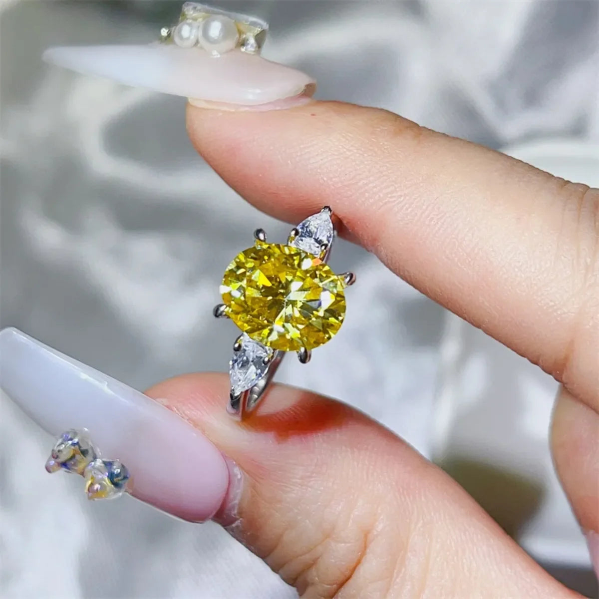 3 Carat Moissanite 925 Sterling Silver Ring - VAleG