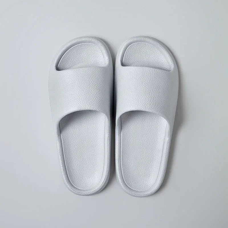 Home Non-slip Solid Color Indoor Leather Slippers - VAleG