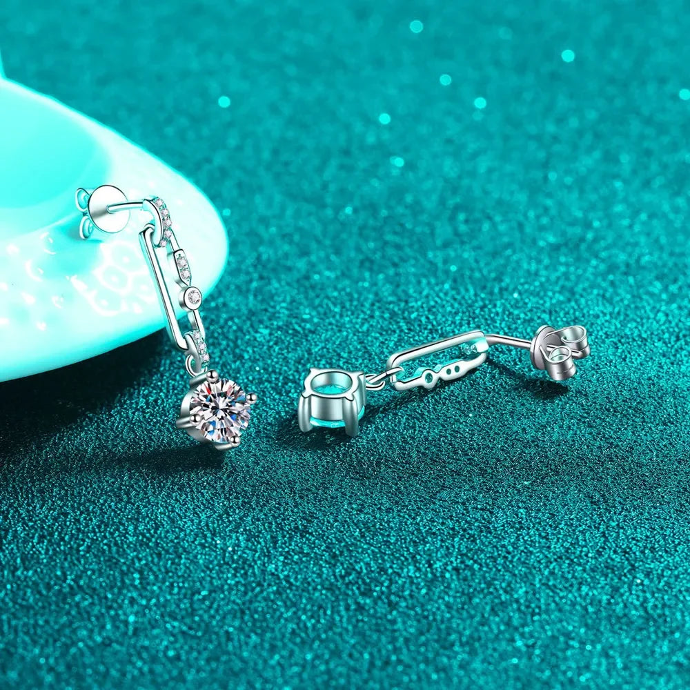 2 Carat Moissanite 925 Sterling Silver Earrings - VAleG