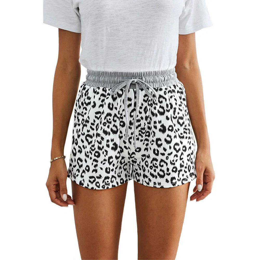 Women's Summer Home Leopard Print Casual Shorts - VAleG