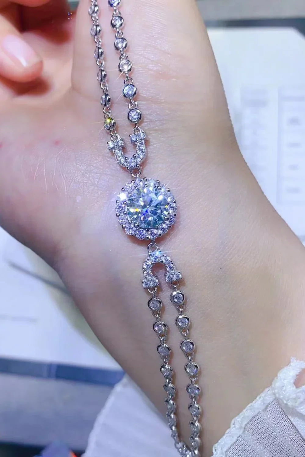 2 Carat Moissanite Double-Layered Bracelet - VAleG