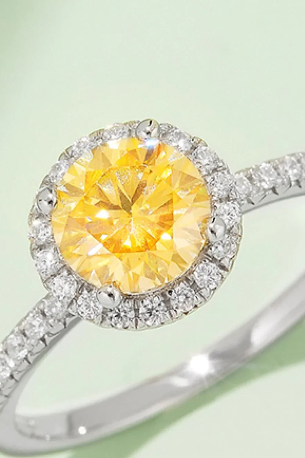 1 Carat Moissanite 925 Sterling Silver Halo Ring - VAleG