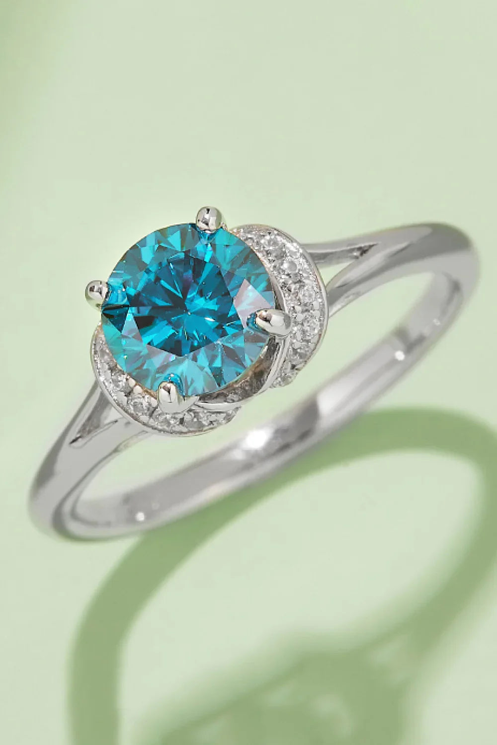 1 Carat Moissanite 4-Prong 925 Sterling Silver Ring - VAleG