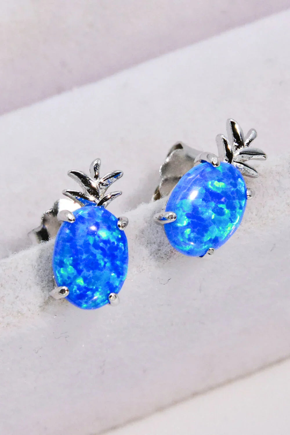 Opal Pineapple Platinum-Plated Earrings - VAleG