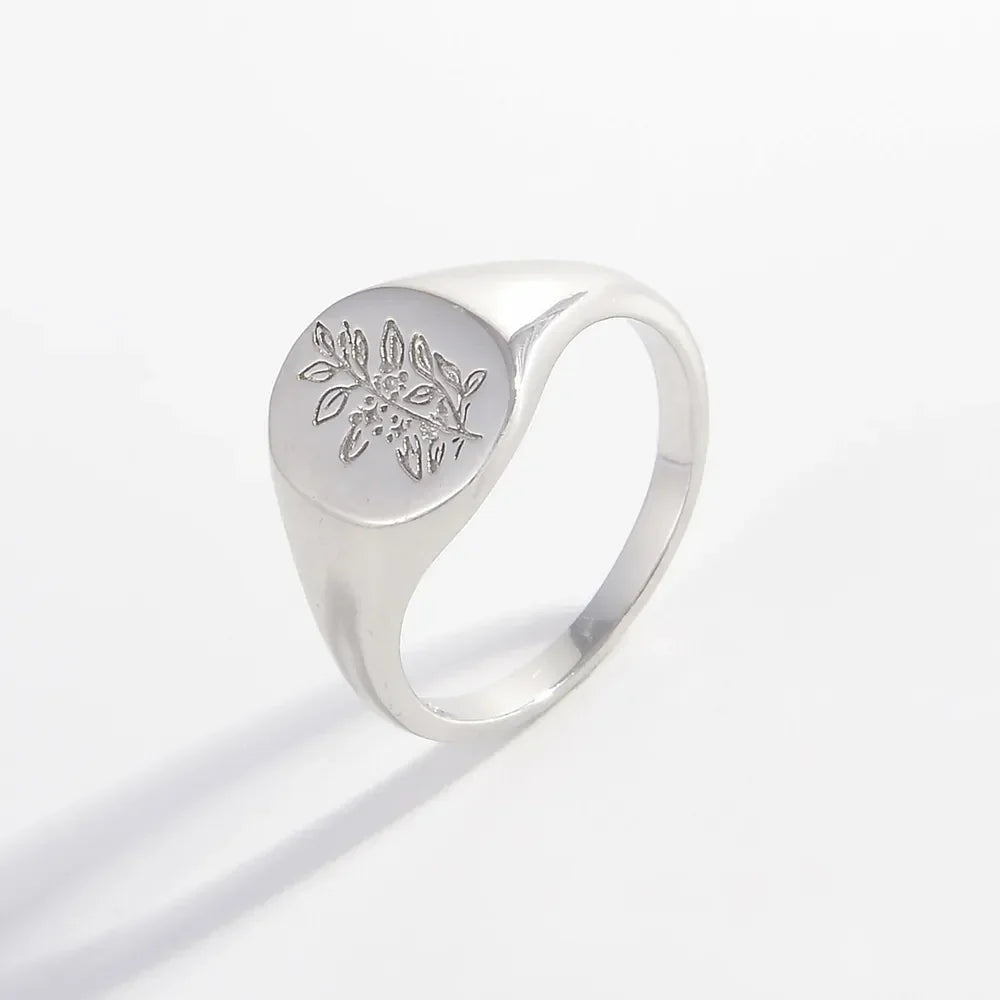 925 Sterling Silver Signet Ring - VAleG